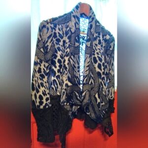 Elegant Black and White Cardigan